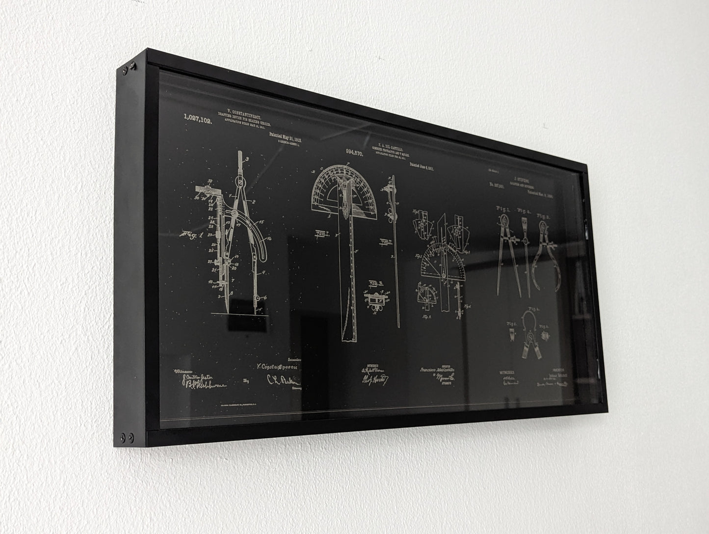 Patentkunst Vintage Zeichenutensilien Blueprint
