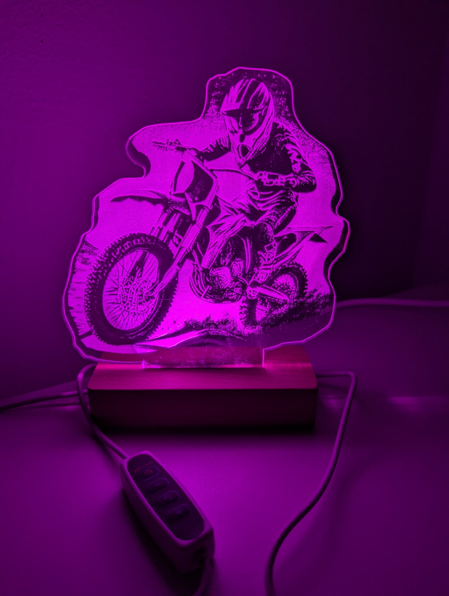 LED Nachtlicht Motocrossfahrer Acryl