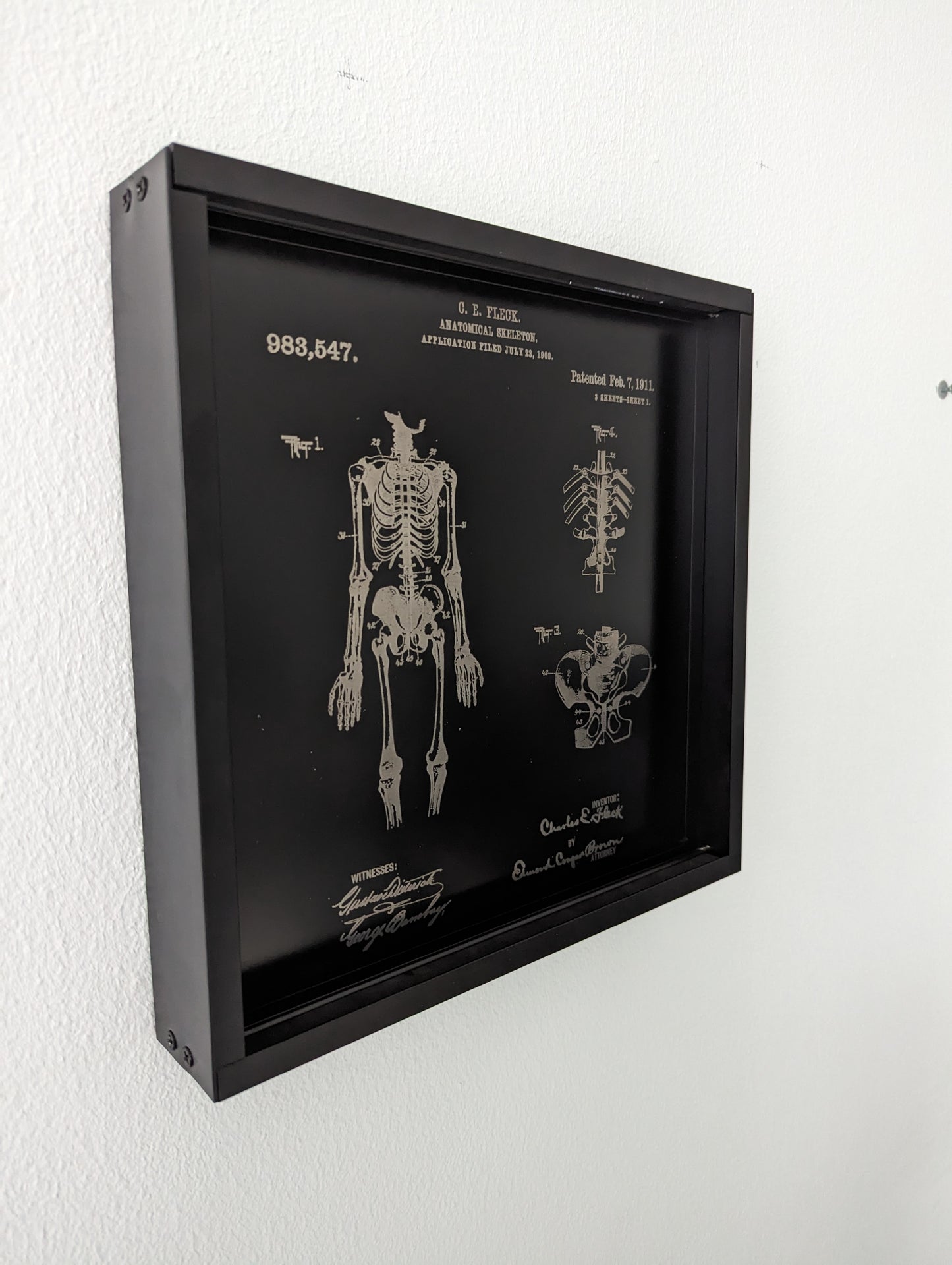 Patentkunst Vintage Skelett Blueprint