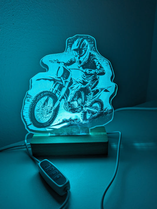 LED Nachtlicht Motocrossfahrer Acryl