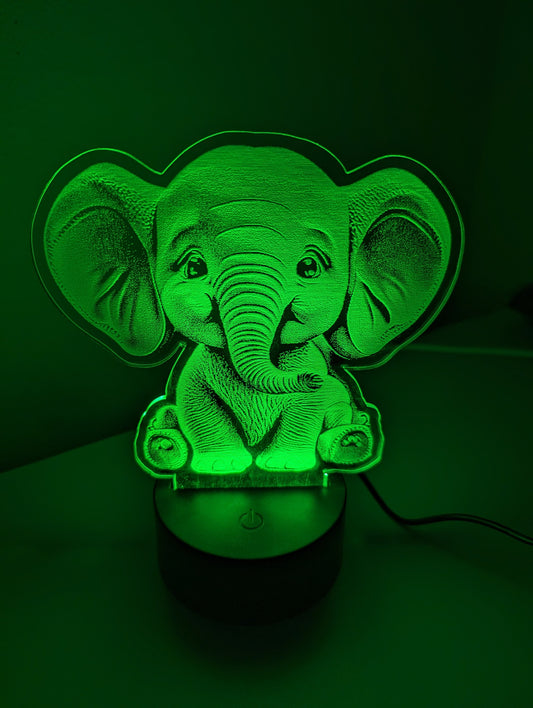 LED Nachtlicht Elefant Acryl