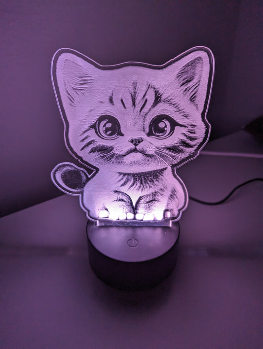 LED Nachtlicht Katze Acryl