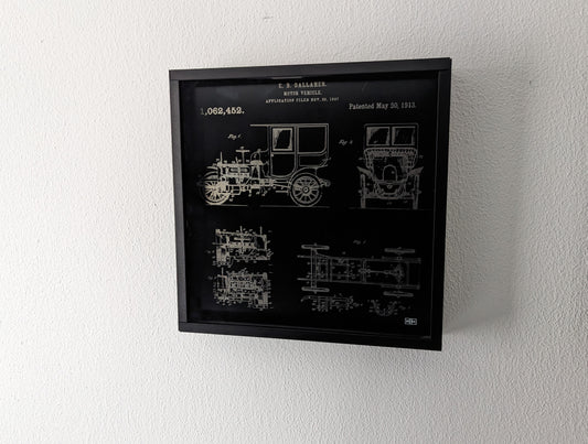 Patentkunst Vintage Oldtimer Blueprint